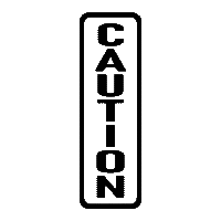 Vertical Caution Sign Black