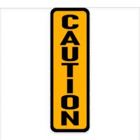 Vertical Caution Sign Orange