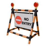 Road Sign - No Entry (Low Poly)
